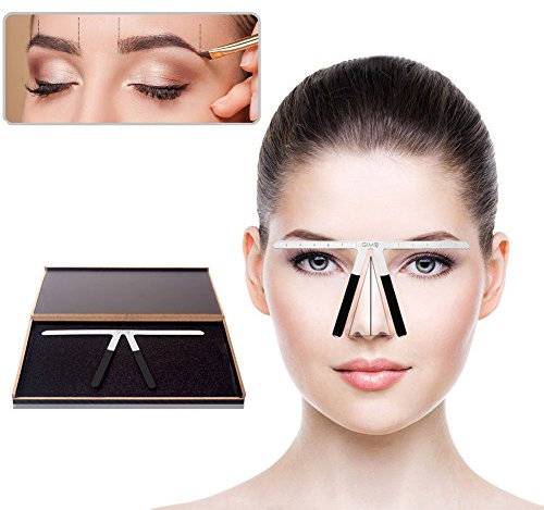 Cenblue Permanent Tattoo Augenbrauen Lineal - Make-up Schablonen Lineal Edelstahl Frauen Schönheit Werkzeug für Augenbrauen Positionierung Grooming Microblading Messen