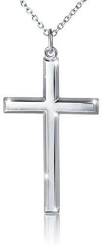 DAOCHONG Herren-Kreuz-Halskette, S925-Sterlingsilber, Kreuz-Anhänger-Halskette, 61 cm lange Silberkette, Ostergeschenk für Ehemann, Freund, Vater
