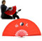Dioche Eventail Chinois Kung Fu Pliable, Fan de Bambou Art Chinois Pliant Ventilateur de Kung-fu Fan de Tai Chi pour la Main pour la Pratique Des Arts Martiaux[Rouge]