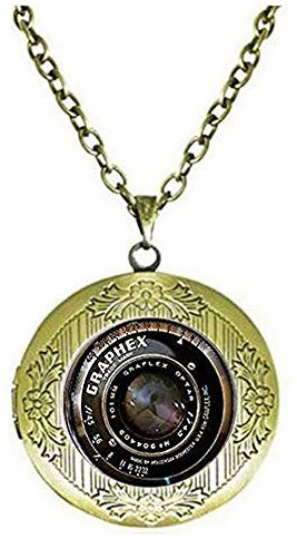 Collana con medaglione vintage per obiettivo della fotocamera