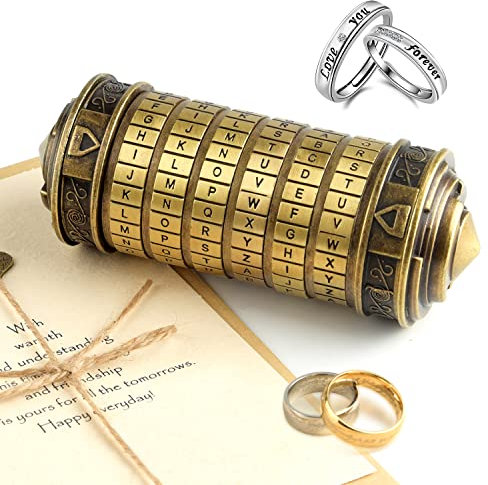 TUPARKA 5 Stück Da Vinci Code Mini Cryptex Puzzle Boxen Interessantes Kreatives Geschenk Bronze