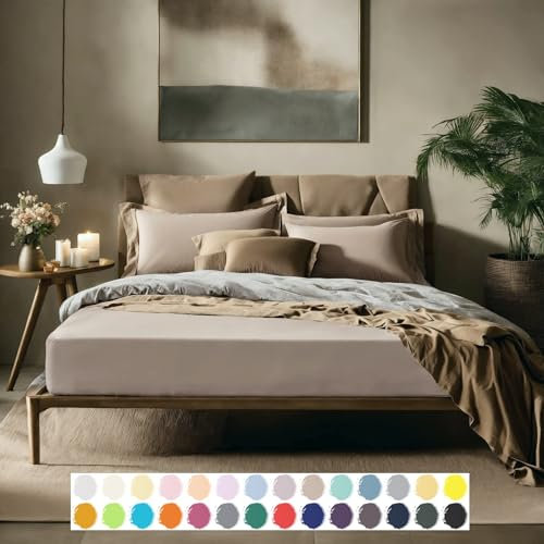 Carpe Sonno Elastisches Jersey Spannbettlaken 180x200cm Baumwolle bis 200x200cm [Made in EU] Absolut Bügelfrei - 15 cm bis 25 cm Steghöhe | Bettlaken 180x200 | Spannbettlaken 200x200 Baumwolle
