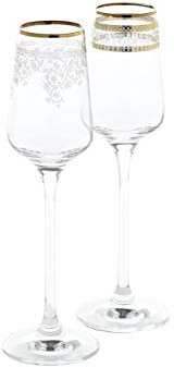 CRISTALICA Likörglas 4er-Set Charisma Flora & Golden Flower 100ml Panto Goldrand