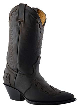 Grinders Arizona Hi Stivali Unisex di Pelle con Tacco Cubano da Ballo Stile Cowboy