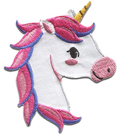 Catch the Patch Einhorn Kopf Unicorns - (Größe: 6,5 x 8,2 cm) – Patches, Bügelbilder, Aufbügler – zum Aufbügeln oder Aufnähen – Ideal für Kleidung, Rucksäcke