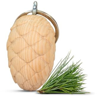 ZirbenZapfen Schlüsselanhänger - ca. 4,5x3x3cm - mit Ring - luftgetrocknetes Zirbenholz