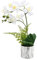 Olrla künstliche Orchideenblumen Pflanze im Marmortopf, dekorative echte Berührung gefälschte Phalaenopsis Bonsai Esstisch Herzstück Badezimmer Ornament (Weiß 2)