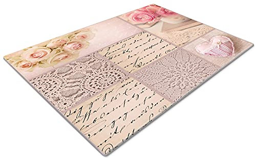 Chopping Boards | Glass Worktop Savers | Worktop Protectors Heat Resistant | Catering Chopping Boards | Chopping Boards Glass | Large Chopping Board | Pink Vintage Flowers