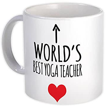 Miglior insegnante di yoga al mondo : Tazza Regalo : Compleanno di Natale del lavoro della famiglia di amore del cuore