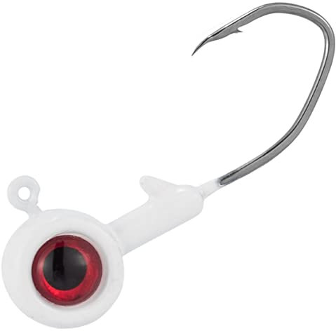 Dr.Fish 10 Pack Crappie Jig Freshwater Fishing Jig Head Crappie Fishing Bass Trout Panfish Bluegill Hook Lure Sickle Hook 1/32oz White