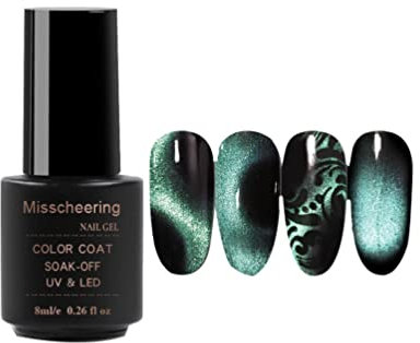 Minkissy 5D Nail Gel Cat Eye Gel Nail Polish Set Eye Gel Nail Polish Cat Eye Nail Polish Kit Cat Eye Polish Magnetic Polish for Nail Art Design (As shown 2) Womens Manicure Cat