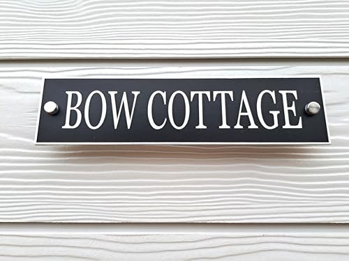 Metal House Sign in Black or White Aluminium, with Stainless Steel Standoffs or Hidden Fixings & Clear easy to read lettering.