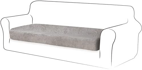 TIANSHU Velvet Stretch Kissenbezug Sofakissen Schonbezug Möbelschutz Sofa Sitzbezug für Couch 1-teilige Velvet Kissenbezüge für 3 Sitzer (3 Sitzer, Hellgrau)