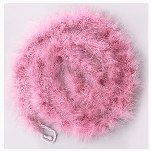 Egurs Federboa 200cm Flauschige Girlande Feder-Girlande für Nähen Kunsthandwerk Dekoration Handgefertigte Party Girlande Dekoration Kostüm-Zubehör Rosa 1#