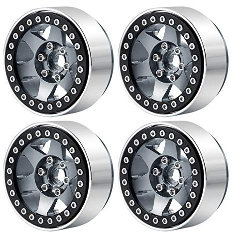 Runup RC Felgen 1,9 Zoll Beadlock Wheels Felgen 4pcs Metall Radnabe für Axial SCX10 90046 AXI03007 TRX4 CC01 1/10 RC Crawler (Titan)