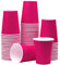 Yuxitia Lot de 60 gobelets jetables en carton pour bricolage, fête de mariage, pique-nique, barbecue, voyage et événement, 237 ml (rose vif)