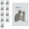 Relaxdays 4 x Bilderrahmen, Din A4, Passepartout 15x20 cm, Glasscheibe, Fotorahmen zum Stellen oder Hinhängen, Rahmen, weiß