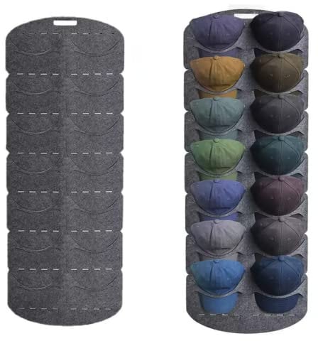 WUBAYI Baseball Hat Rack, 14 Pocket Over Door Hat Holder Organizer Hanging Bag for all types of hats, store and display