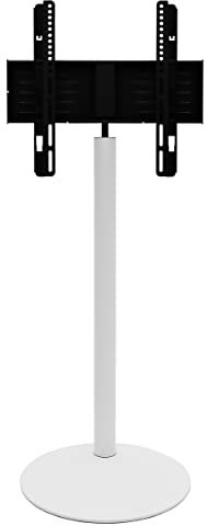 TV Standfuß 32-70 Zoll | VESA max. 600x400 bis 40 kg | Runder Fernseh Ständer aus Alu | TV Bodenständer Maße ca. H. 100 x B. 55 x T. 45 cm | Fernsehstand Cirla