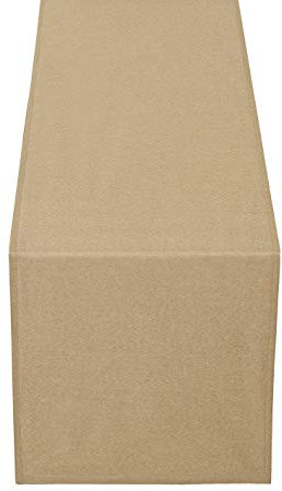 Leinen Optik Tischläufer Läufer Eckig 40 x 140 cm Beige Sand Abwaschbar Wasserabweisend Fleckschutz Pflegeleicht mit Saumrand