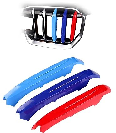 KUNGKIC Front Kühlergrill einfügen Trims Streifen Grills Cover Compatible with 2023 BMW X1 U11 Sports Style Exterior Dekoration Zubehör 3 Stück