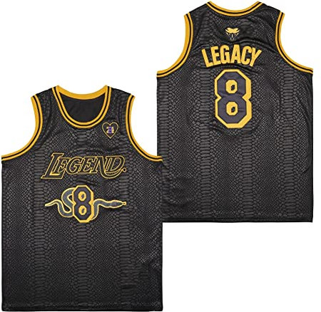 LEGEND 8 LEGACY24 Herren Basketballtrikot Legend 8 24, Schlangenleder, Schwarz, Schwarz 8-8, 3X-Groß