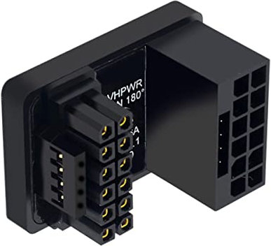 CY Adapter 12VHPWR ATX3.0 PCI-E 5.0 Power Modular Adapter 12+4Pin zu 12+4 16Pin Oben abgewinkelte 360 Grad entgegengesetzte U Form zurück gewinkelt für 4080 5090TI 16Pin 12+4P Grafikkarte