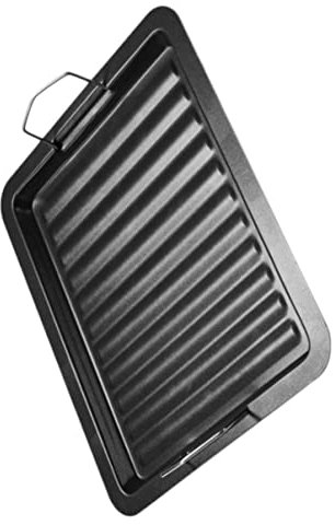 ZAANU Grilling Barbecue Grill Grip Plate Top Square for Cast Steel Griddle Easy with Open Rectangular Iron Black Dual Practical Bakeware Topper Pot BBQ Fire Outdoor Indoor Pan Stove