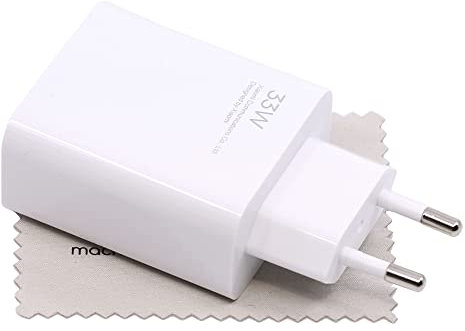 Ladegerät für Original Xiaomi MDY-11-EZ 33W für Xiaomi Poco X5 5G, Redmi Note 12 4G/5G, Redmi Note 13 4G/5G Quick Charge (ohne Datenkabel) mit mungoo Displayputztuch