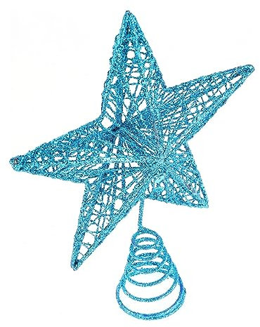 Veemoon 1pezzi Decorazione Natalizia Ferro Per Albero Di Natale Stella Glitterata Da Punteruolo Elegante Per Atmosfera Festiva Addobbo Natalizio Per Casa Ufficio e Ristoranti
