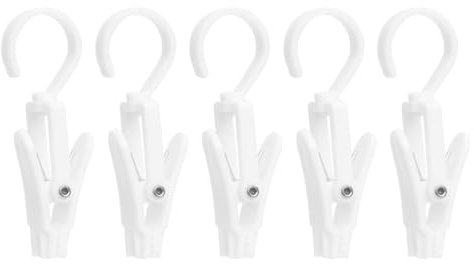 5 Clips para Ganchos de Lavandería, Ganchos Giratorios de Plástico Súper Fuertes para Colgar, Clips Multifuncionales para Colgar Ropa o Sombreros, Pantalones, Toallas, Calcetines