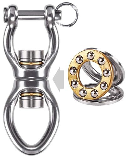 BeneLabel SUS304 Silent Bearing Swing Swivel, Tire Swing Swivel Safest Rotational Device Hanging Accessory for Aerial Dance, Children's Swing, Yoga Swing Sets, 1200LB 360° Rotation