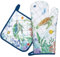 Arquiel Gants De Four & Maniques Lot De 2, 100% Coton Maniques Cuisine Gant Four Anti Chaleur Extra-Longue pour Barbecue, Cuisine, Griller, Micro-Ondes(Tortue océanique)