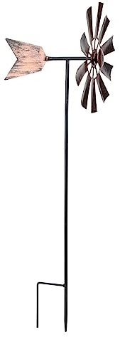Luxshiny Windmühlen-Windspiel Für Den Außenbereich Metall-Windspiele Windrad Zur Gartendekoration Windskulpturen Und -Spiele Aus Metall Für Garten Terrasse Rasen 73 X X 18 cm