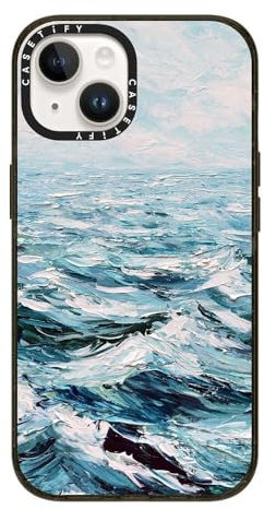 CASETiFY Impact iPhone 14 Case [4X Military Grade Drop Tested / 8.2ft Drop Protection/Compatible with Magsafe] - Deep Blue Sea - Glossy Black