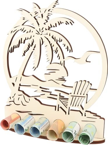 XL Geldgeschenk aus Holz Palmenstrand|Geschenkidee|Reisegutschein|Gutscheinverpackung|witziges Geschenk Urlaub Ferien|Geldgeschenk für Frauen und Männer (Urlaub Palmenstrand)