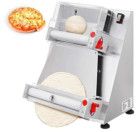Pizza Dough Roller Sheeter, 30/40cm Automatic Dough Press Machine Commercial 600W Electric Pizza Press Making Machine Pasta Maker 5s/ Dough for Rolling of Pizza and Various Dough Cake 30cm