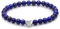 Echtes Lapislazuli AAA Edelstein Armband mit 6mm Perlen und Edelstahlherz - verschiedene Längen - Heilstein Schutzstein Talisman Glücksbringer Geschenk (Lapislazuli, 18CM)