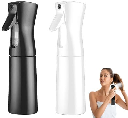 Pulverizador Agua Peluqueria,Vaporizador Agua,Fina Niebla Pulverizador Continuo,Botella Spray Pulverizador,Bote Spray Pulverizador Reutilizable para Limpieza,Peluquería,Planta,Mascota (2 Piezas)