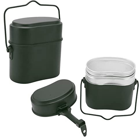 Topyond Gamelle Militaire antidérapante en Aluminium de qualité Alimentaire, résistante à la température de 180 °C, boîte à déjeuner multifonctionnelle pour Le Camping,