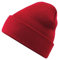 Beanie mit Umschlag aus Bio-Baumwolle Doppellagiger Strick, atmungsaktiv und weich Wintermütze Rot