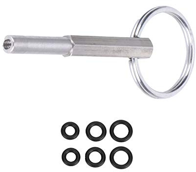 KooingTech Oval Head Bit Key, Coffee Machine Key, Oval Head Key Screws Service Repair Tool Stainless Steel Oval Head Bit Repair Tool with 6 Gaskets for Home Coffee Shop