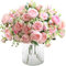 HNVNER 4 Bunches Artificial Peony, Peonia Seta Peonie Mazzi per Nozze, casa, omposizioni floreali fai da te, Rosa