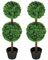 HOMCOM 2er-Set Künstlicher Buchsbaum groß 90 cm, UV-beständige Kunstpflanze, Plastik Künstliche Pflanzen im Topf, Kunstbaum, Fake Plant wie echt für Wohnzimmer Schlafzimmer Büro Garten Deko Geschenk