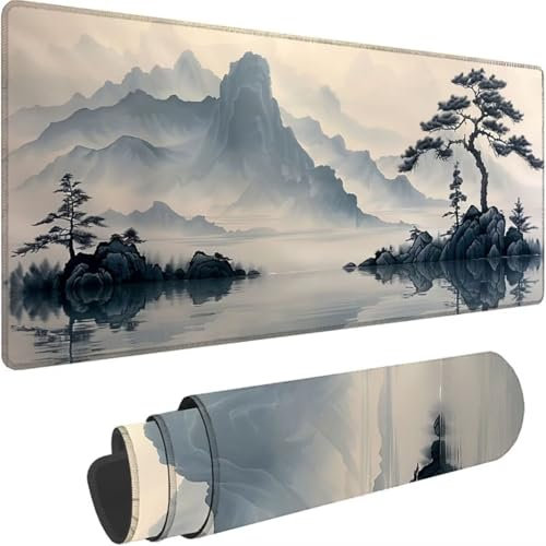 ZXYETTBD Grey Mouse Pad 1200 x 600 x 3mm, Polyester, Rubber, Large Gaming Mouse Mat, Office Work, Desk Protector