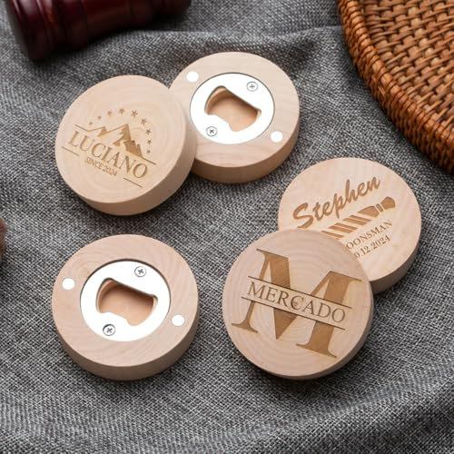 Personalized Wood Bottle Opener,Wedding Bottle Opener,Engraved Corkscrew,Wedding Favor,Groomsmen Gift,Boyfriend Gift,Custom Party Favors (10pcs)