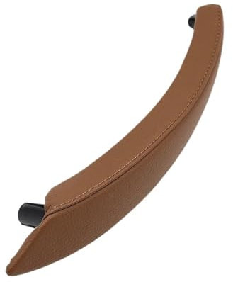 Car Inner Door Pull Handles Interior Car Left Right Passenger Door Handle Leather Cover Trim Replacement For BMW For X5 For X6 For E70 For E71 For E72 2007-2013 Car Door Handle(Left Sattel Brown)