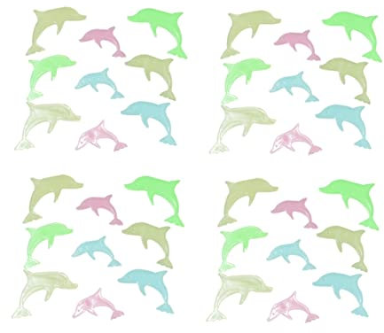 KOMBIUDA 36stücke Delfin Leuchtaufkleber Für Wand Fluoreszierende Farbe Kreative Wanddekoration Für Zuhause Kinderzimmer Wohnzimmer Gemischte Farbe