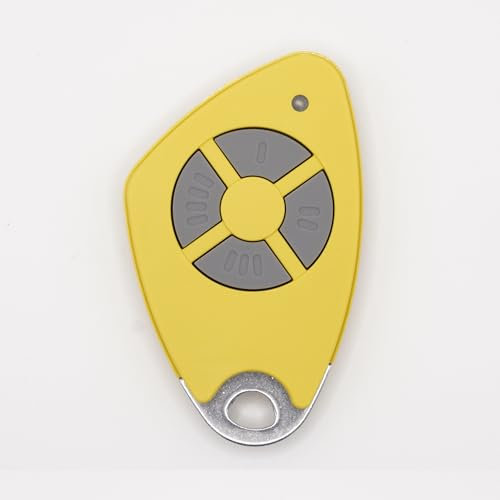 INTRATONE - Télécommande 2 ou 4 canaux pour portails et garage - Programmation uniquement par syndic ! - Badge RFID - Compatible Récepteurs HF + 1 Porte-clés DOMOBIP (4 CANAUX JAUNE - Lot de 1)