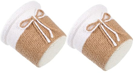 GALPADA 2pièces Pots De Fleurs Tissés Naturels Papier Lot de Petits Cache-Pots Arrondis pour Plantes Et Fleurs Décorations De Jardin Et Intérieur